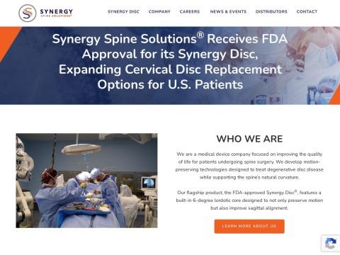 Synergy Spine Solutions - 美国颈椎人工椎间盘企业 | Synergy Disc