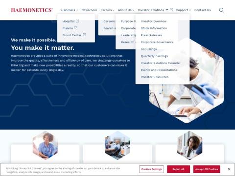 Haemonetics Corporation（全球血液管理技术龙头）